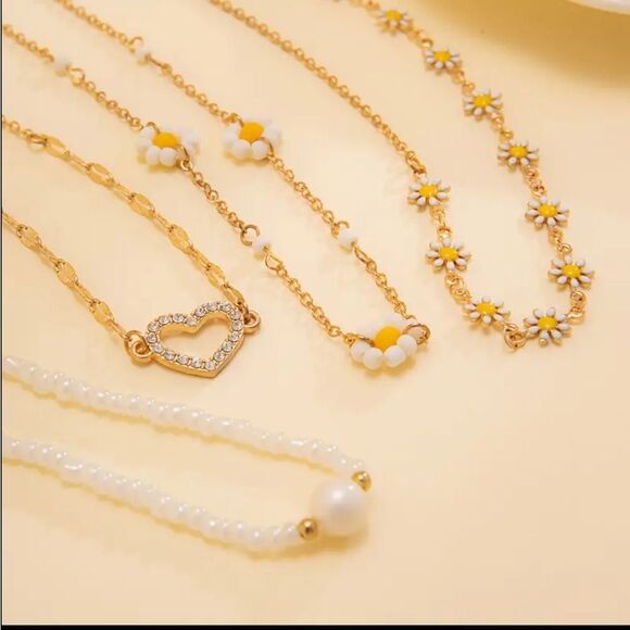 Boho Beaded Multilayered Gold Necklace - Picture 2 of 5